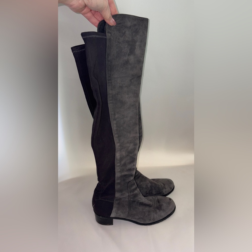 Women's Stuart Weitzman 5050 Over-the-Knee Suede Boots in Dark Gray Size‎ 8.5